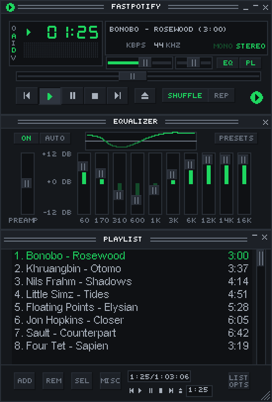 The mini player wearing the built-in skin